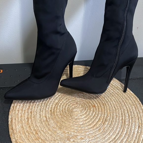 Boohoo Where the Party At Knee High Thigh Boots Size 38 - Picture 10 of 15